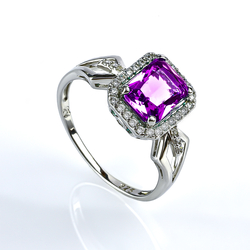 Amethyst Sterling Silver Ring (6mm x 8mm)