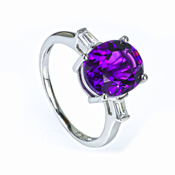 Oval Cut Amethyst Silver Ring