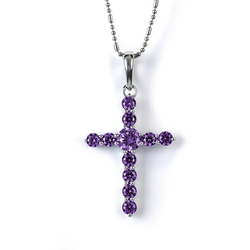 Amethyst Sterling Silver Cross Pendant