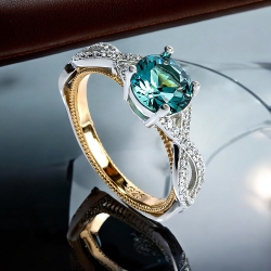 6 mm Anillo de Alejandrita Cambia de Color Corte Redonda .925