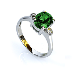 Emerald Fashion Ring in Sterling Silver