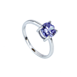 Wedding Sterling Silver Ring with Tanzanite