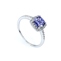 Halo Solitaire Tanzanite Ring