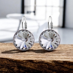 Aretes Circulares de Swarovski Blanco