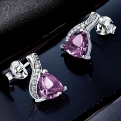 Aretes con Alejandrita en Plata de Ley .925 Azul a Morado