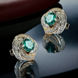 Juego / Set de Alejandrita Con Plata Arete y Dije Set