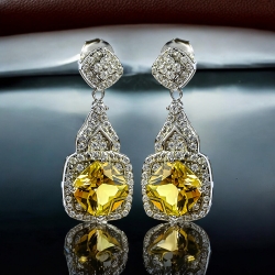 Cambio de color Alejandrita Juego de plata Amarillo Verde