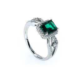 Emerald Cut 925 Silver Ring Emerald Ring