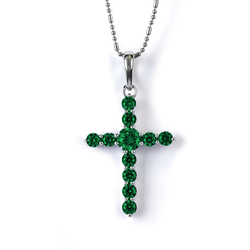 Cruz de Plata y Piedras de Esmeralda