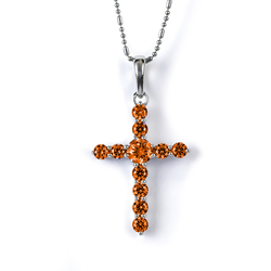 Fire Cherry Opal Silver Cross Pendant