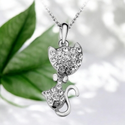 Lindo Collar Dorado En Forma de Gato