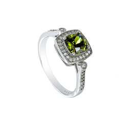 6 mm Anillo de Plata Con Peridoto