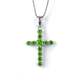 Peridot Sterling Silver Cross Pendant