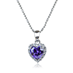 Silver Heart Pendant With Tanzanite