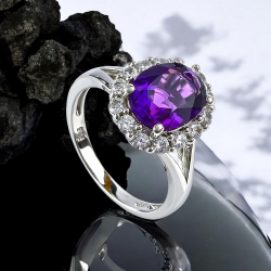 Anillo de Amatista en Plata de Ley .925