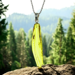 Dije de Ambar Natural Con Hormiga 45mm x 8mm