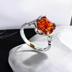 Anillo de Opalo de Fuego Con Plata