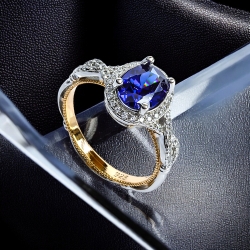 Anillo de Tanzanita en Plata .925 7 mm x 5 mm