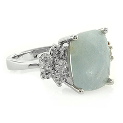 Aquamarine Silver Ring