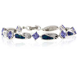 Australian Opal Bracelet with Tanzanite