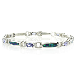 Australian Opal Bracelet with Tanzanite