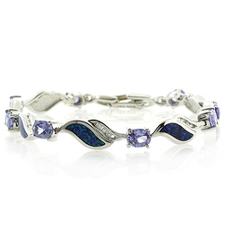 Australian Opal Bracelet with Tanzanite