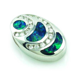 Elegante Dije de Plata .925 con Ópalo Australiano