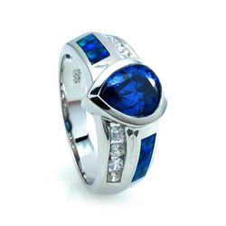 Australian Opal Ring with Tanzanite