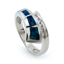 Anillo de Opalo Azul y Verde