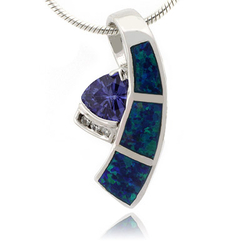 Australian Opal Pendant with Tanzanite