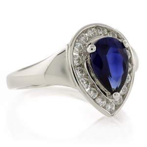 Anillo de Plata .925 con Zafiro Azul