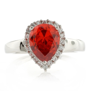 Anillo de Opalo Cereza en Plata de Ley