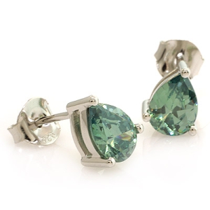 Aretes de Plata de Ley con Alejandrita Bicolor