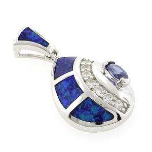Dije de Tanzanita y Ópalo Australiano en Plata .925