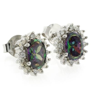 Aretes de Topacio Místico en Plata .925