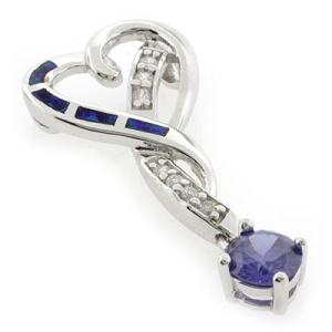 Hermoso Dije de Tanzanita y Ópalo en Plata .925