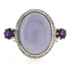 Anillo de Jade con Amatista en Plata de Ley