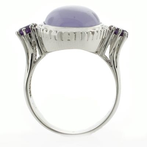 Anillo de Jade con Amatista en Plata de Ley