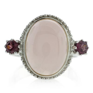 Hermoso Anillo de Plata con Jade y Amatista