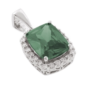 Dije de Plata de Ley con Alejandrita Bicolor ( Verde/Azul )