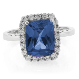 Anillo de Topacio Azul en Plata .925