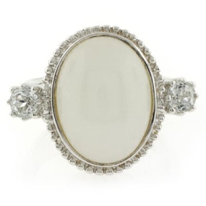 Anillo de Jade con Topacio en Plata de Ley