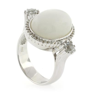 Anillo de Jade con Topacio en Plata de Ley