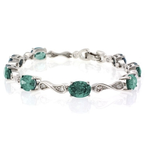 Pulsera de Plata de Ley .925 con Gemas de Alejandrita (Azul/Verde)