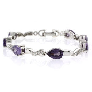 Pulsera de Plata .925 con Alejandrita (Rosa/Morado)