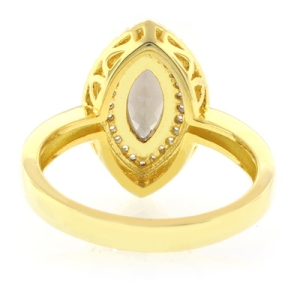 Anillo de Plata con Baño de Oro y Topacio Ahumado