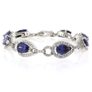 Hermosa Pulsera de Plata de Ley .925 con Tanzanita