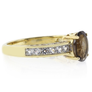 Anillo de Plata con Baño de Oro 14K y Topacio