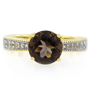 Anillo de Topacio con Baño de Oro