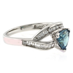 Anillo de Plata Fina con Alejandrita Bicolor ( Verde/Azul )